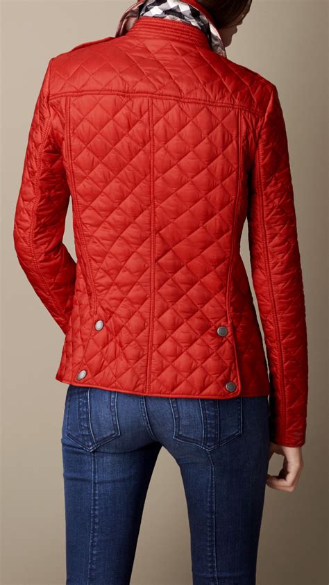 burberry red quilted jacket womens|burberry women's diamond quilted jacket.